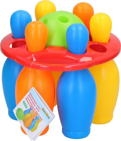 Lojcë bowling për kalamoj Eddy Toys, set me 8 pjesë, kunja 19.5 cm, shumëngjyrëshe