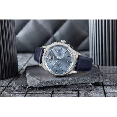 Рачен часовник Emporio Armani Dario AR11747, хронограф, 42mm, сина боја