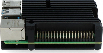 Kuti alumini JustPi LT-4B03 për Raspberry Pi 4B, ftohje pasive, e zezë