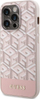 Futrollë për telefon Guess GCube Stripes MagSafe, për iPhone 14 Pro, e fortë, rozë