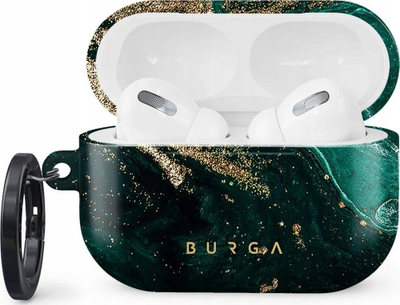 Mbulesë BURGA Emerald Pool për AirPods Pro 2, me karabinë, jeshile me të artë