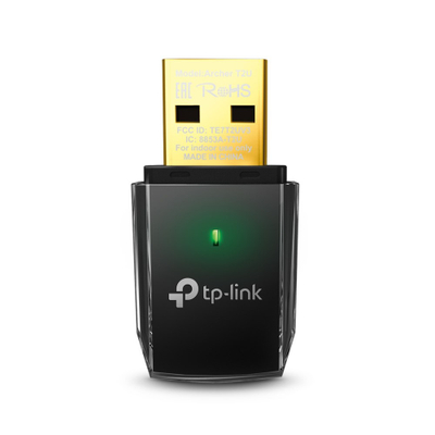 Përshtatës Wi-Fi TP-Link Archer T2UH, Dual Band, 600Mbps, USB, i zi