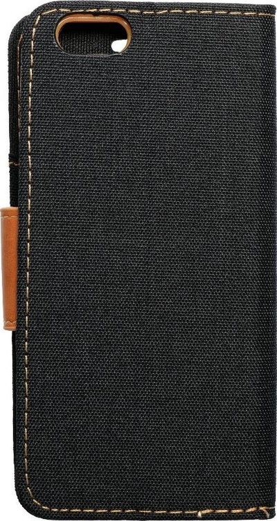 Футрола Canvas Book за Aјфон 6/6S, тип паричник, со држач, црна