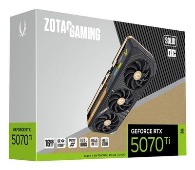Kartë grafike Zotac GeForce RTX 5070 Ti Solid OC, 16GB GDDR7, PCI Express, e zezë