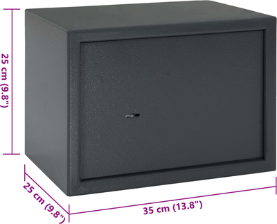Kasa sigurie VidaXL Safe Box, çelik, 25 x 35 x 25 cm, gri e errët