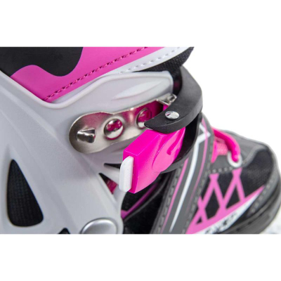 Patina inline Enero PRO LED 4 në 1, të rregullueshme 30-33, me LED, rozë me të zezë