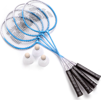 Set badminton Meteor Motion 4 20077, 4 raketa, me rrjetë, blu