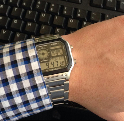 Orë dore Casio AE-1200WHD-1AVEF, e argjendtë