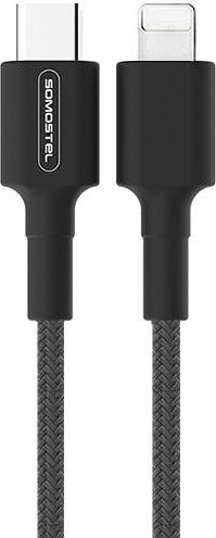 Kabllo karikimi Somostel SMS-BW06, USB-C në Lightning, 1m, 3.6A, e zezë