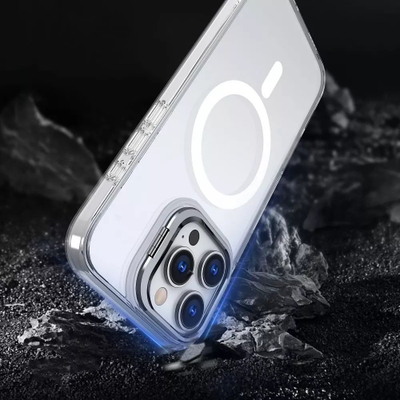 Mbulesë Tech-Protect Magstand MagSafe për iPhone 16 Pro, transparente, me mbajtëse