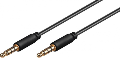 Kabllo audio Wentronic Goobay 63830, 3.5 mm 4-pin stereo, 2 m, e zezë
