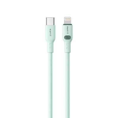 Kabllo karikimi Havit CB6281, Type C në Lightning, 1m, jeshile
