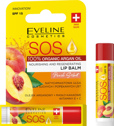 Balsam për buzë S.O.S Nourishing and Revitalizing, Peach Sorbet, hidratues