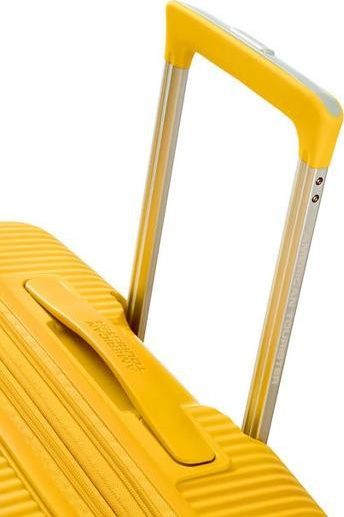 Куфер American Tourister SoundBox Medium, со проширување, 4 тркала, жолт