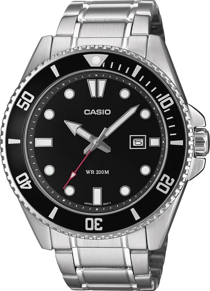 Orë dore Casio MDV-107D-1A1VEF, quartz, 200m rezistente ndaj ujit, argjendtë