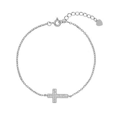 Byzylyk për femra AGAIN Jewelry, i argjendtë/transparent
