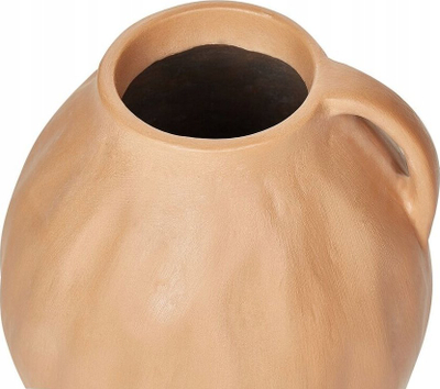 Vazo terrakote për zbukurim, 27 cm, punim dore, bezhë