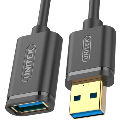 Kabllo Unitek Y-C457GBK, USB 3.0 AM-AF, 1m, e zezë