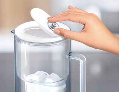 Shkara filtruese uji Aquaphor Glass 2.5L, qelq, Maxfor+ MG, e bardhë