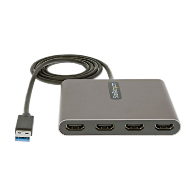 Видео адаптер StarTech USB 3.0, 4x HDMI, 1080p 60Hz, сива
