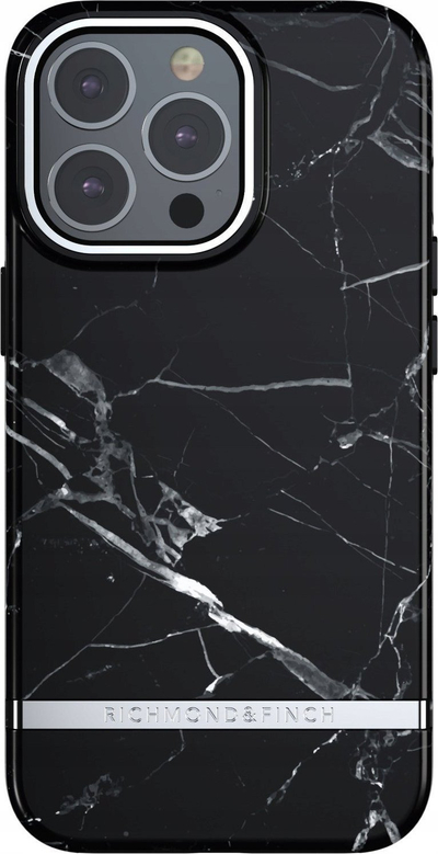 Mbulesë telefoni Marble për iPhone 13 Pro Max 6.7", mbrojtje 360°, e zezë