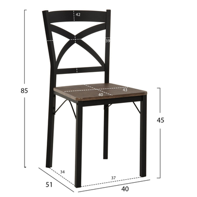 Set ngrënieje Goose 5-pjesësh 120x80x75Hcm (HM9530.01), zezë