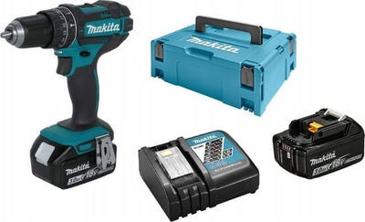 Бушилка/одвртувач Makita DHP482RFJ, 18V, 2x батерии 3Ah, сина