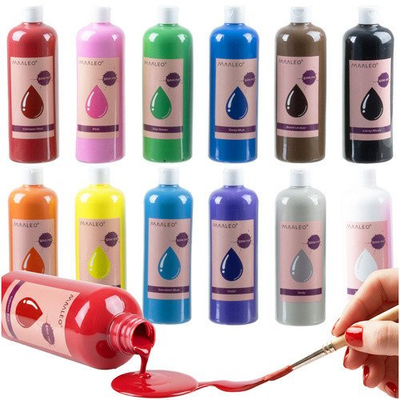 Set bojë posteri Maaleo 26340, 12 copë, 500ml, shumëngjyrëshe