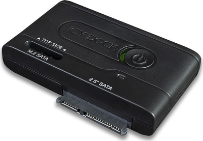 Kuti e jashtme për disk Icydock EZ Adapter MB031U-1SMB, për 2.5" SATA dhe M.2 SATA, USB-C 3.2 Gen 1, e zezë
