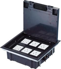 Kuti dyshemeje teknike PP005, 6 module 45x45, plastike, gri