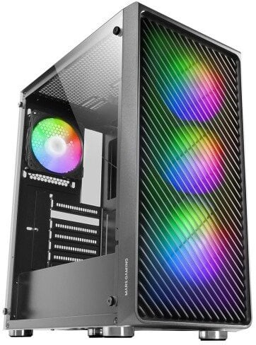 Kuti kompjutri Mars Gaming MCF, MIDI Tower, me drita RGB, e zezë