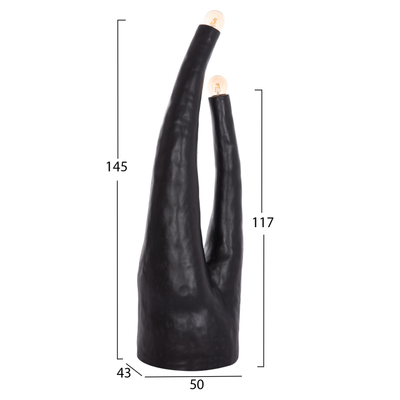Lampë dyshemeje dekorative TUSKEN HM4702.01, Fiber Cement, 145cm, e zezë