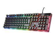 Tastierë gaming Trust GXT 835 Azor, USB, ndriçim rainbow, e zezë