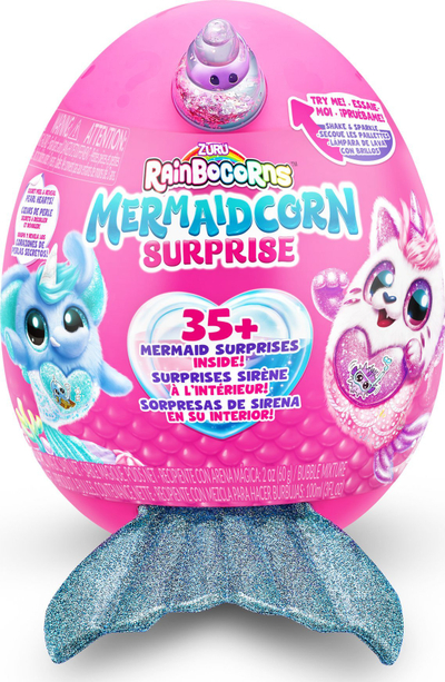 Lodër surprizë Zuru Rainbocorns Mermaidcorn, mbi 35 surpriza, pelush sirenë, ngjyra të ndryshme