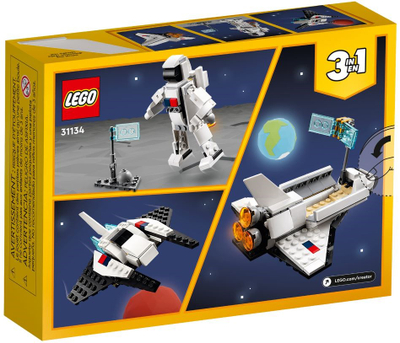 Set ndërtimi LEGO Creator 3in1 31134 Space Shuttle, anije hapësinore, për fëmijë