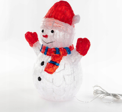 Dekor bore Luminous Snowman Feeric Christmas, 90 LED, solar, 48 cm, i bardhë
