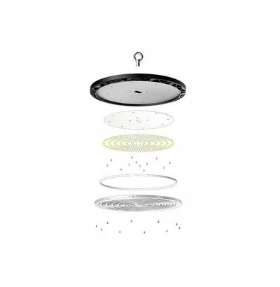 Llambë LED Ufo Sirius, 200W, 6500K, trup alumini i zi