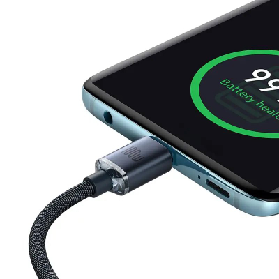 Kabllo karikimi / të dhënash Baseus Crystal Shine Series USB-C - USB-C, 100W, 1.2m, e zezë