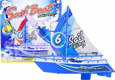 Varkë lodër me vela Sail Boat Navigator, me bateri, për ujë, blu
