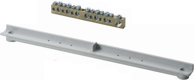 Komplet montimi Elettrocanali EC6212EQ, shinë me bllok terminalesh, për tablo modulare IP65 12 module, gri