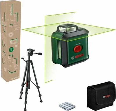 Lazer kryq Bosch UniversalLevel 360, rreze 12 m, vetënivelues, jeshil