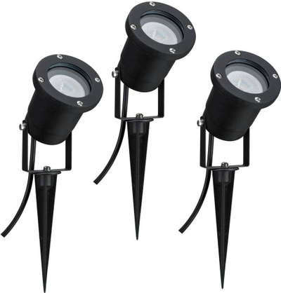 Reflektora kopshti Paulmann Special Line, set 3x3.5W GU10, IP65 3000K, alumini i zi