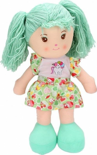Kukull pelushi Trifox Rag Doll, e butë, flokë mente, shumëngjyrëshe