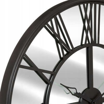 Orë muri Atmosphera Dario, xham edhe metal, 70 cm, e zezë