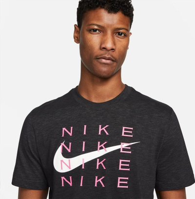 Машка блуза за тренинг Nike Dri FIT Slub, со кратки ракави, црна