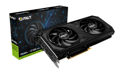 Kartë grafike Palit GeForce RTX 4070 Dual, 12GB GDDR6X, RGB, e zezë