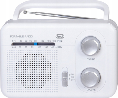 Radio portative Trevi RA 7F64, analoge AM/FM, e bardhë