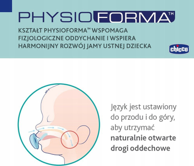 Qetësues silikoni Chicco PhysioForma Light, 6-16 muaj, set me 2 copë, rozë