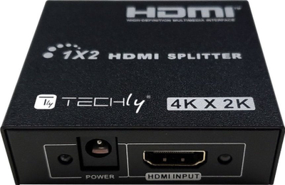 Ndarës HDMI Techly 1x2, 4K 30Hz, aktiv, i zi