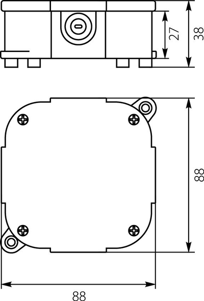 Kuti hermetike montuese Elektro-Plast VP 074-51, 88x88x40mm, IP44, e bardhë